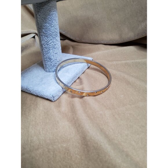 Vintage Vintage Swarovski Crystal Goldtone / Silvertone Bangle Bracelet, prelove - Picture 5 of 16